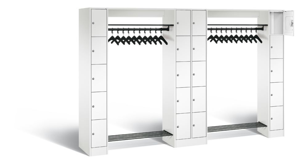 C+P Garderobefächerschrank Serie 8070 1950 x 2840 x 480 mm in weiß Produktbild C+P Garderobefächerschrank Serie 8070 1950 x 2840 x 480 mm in weiß bild 2