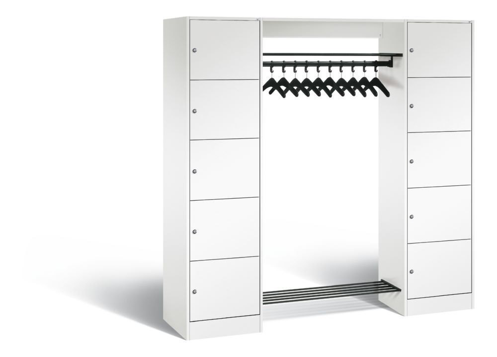 C+P Garderobefächerschrank Serie 8070 1950 x 1870 x 480 mm in weiß Produktbild C+P Garderobefächerschrank Serie 8070 1950 x 1870 x 480 mm in weiß