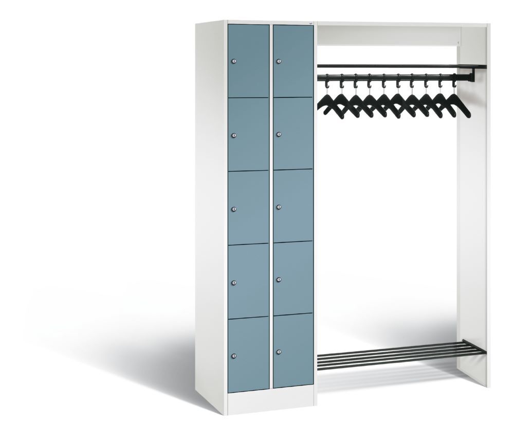 C+P Garderobenfächerschrank Serie 8070 1950 x 1410 x 480 mm weiß horizontblau Produktbild C+P Garderobenfächerschrank Serie 8070 1950 x 1410 x 480 mm weiß horizontblau