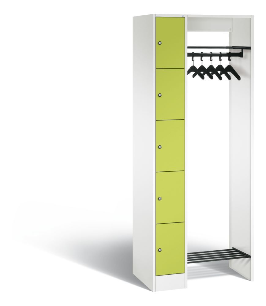 C+P Garderobe Serie 8070 1 Schrank und 5 Fächer viridingrün 740 x 480 x 1950 mm Produktbild C+P Garderobe Serie 8070 1 Schrank und 5 Fächer viridingrün 740 x 480 x 1950 mm