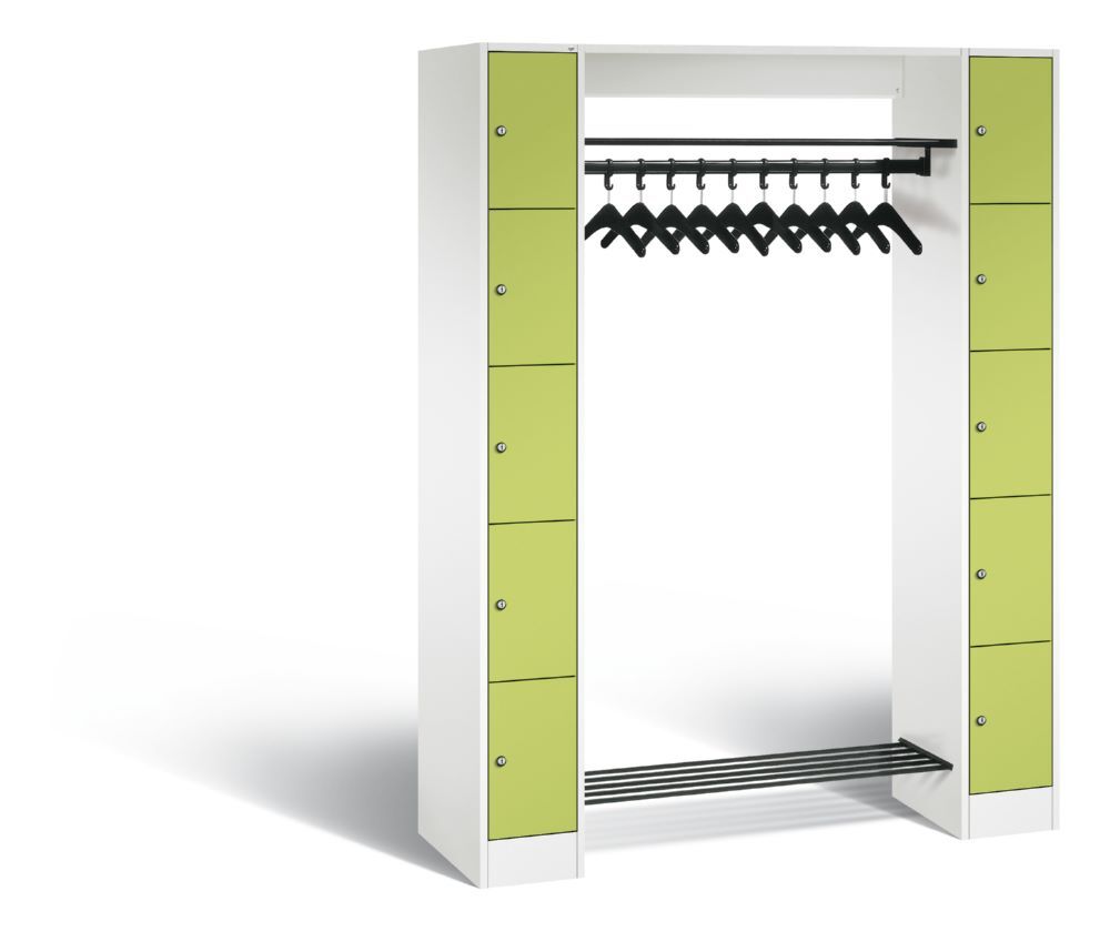 C+P Garderobenfächerschrank Serie 8070 1950 x 1430 x 480 mm weiß viridingrün Produktbild C+P Garderobenfächerschrank Serie 8070 1950 x 1430 x 480 mm weiß viridingrün