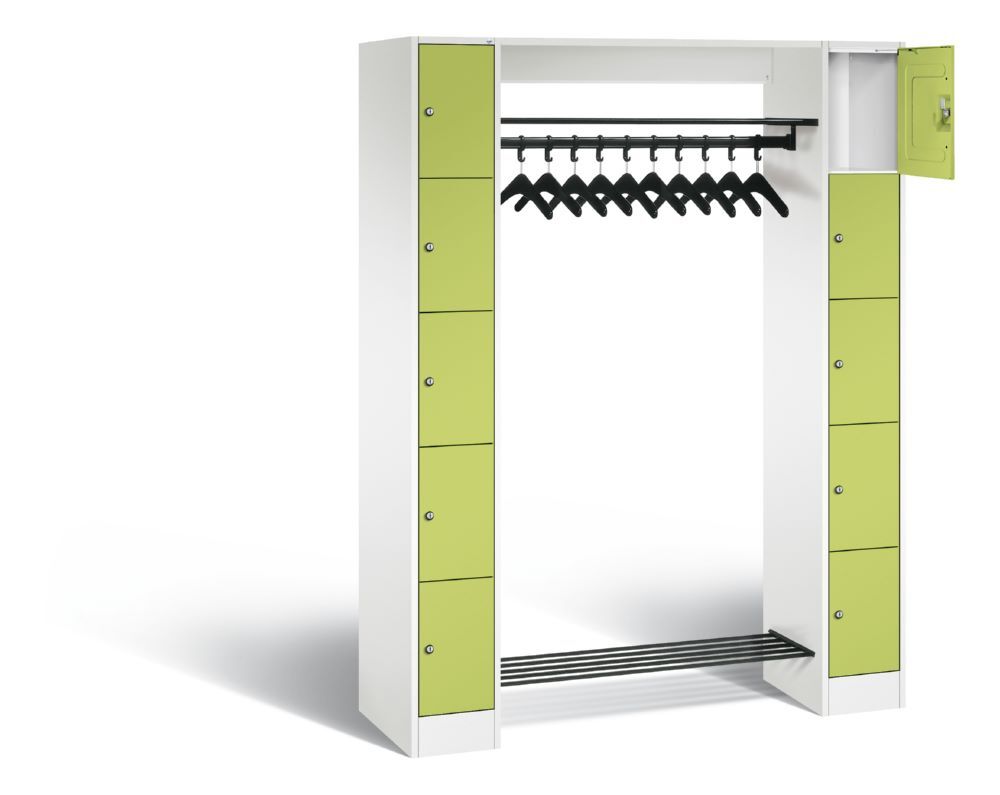 C+P Garderobenfächerschrank Serie 8070 1950 x 1430 x 480 mm weiß viridingrün Produktbild C+P Garderobenfächerschrank Serie 8070 1950 x 1430 x 480 mm weiß viridingrün bild 2