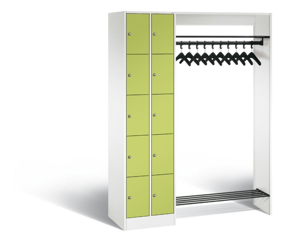 C+P Garderobenfächerschrank Serie 8070 1950 x 1410 x 480 mm weiß viridingrün Produktbild C+P Garderobenfächerschrank Serie 8070 1950 x 1410 x 480 mm weiß viridingrün