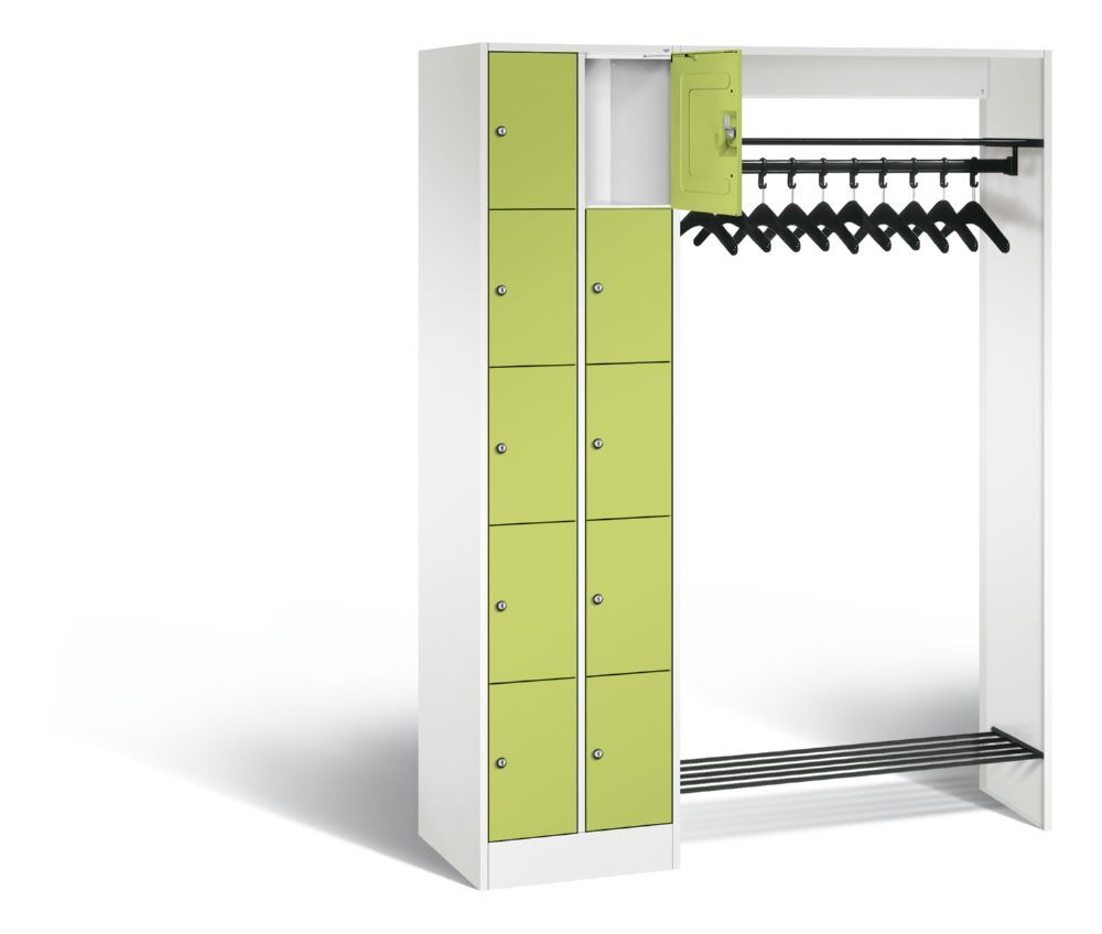 C+P Garderobenfächerschrank Serie 8070 1950 x 1410 x 480 mm weiß viridingrün Produktbild C+P Garderobenfächerschrank Serie 8070 1950 x 1410 x 480 mm weiß viridingrün bild 2