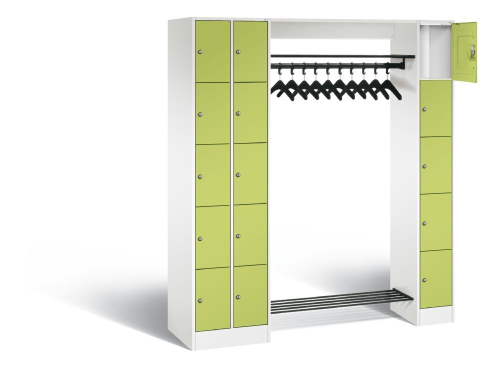 C+P Garderobefächerschrank Serie 8070 1950 x 2100 x 480 mm weiß viridingrün Produktbild C+P Garderobefächerschrank Serie 8070 1950 x 2100 x 480 mm weiß viridingrün bild 2