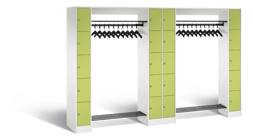 C+P Garderobefächerschrank Serie 8070 1950 x 2840 x 480 mm weiß viridingrün Produktbild C+P Garderobefächerschrank Serie 8070 1950 x 2840 x 480 mm weiß viridingrün