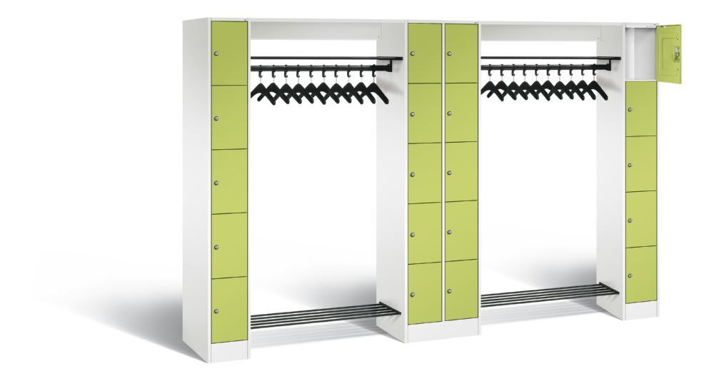 C+P Garderobefächerschrank Serie 8070 1950 x 2840 x 480 mm weiß viridingrün Produktbild C+P Garderobefächerschrank Serie 8070 1950 x 2840 x 480 mm weiß viridingrün bild 2