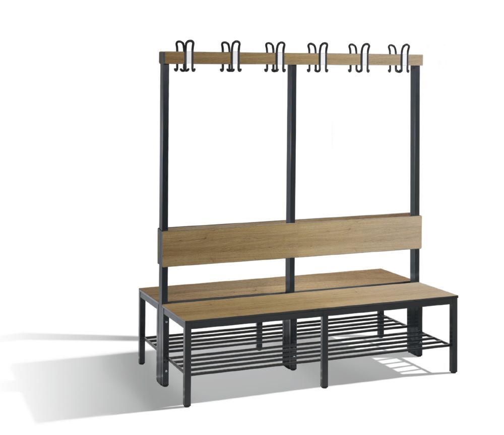 C+P Garderobenbank 2-seitig Feuchtraum H 1650 x B 1500 x T 760 mm Produktbild C+P Garderobenbank 2-seitig Feuchtraum H 1650 x B 1500 x T 760 mm