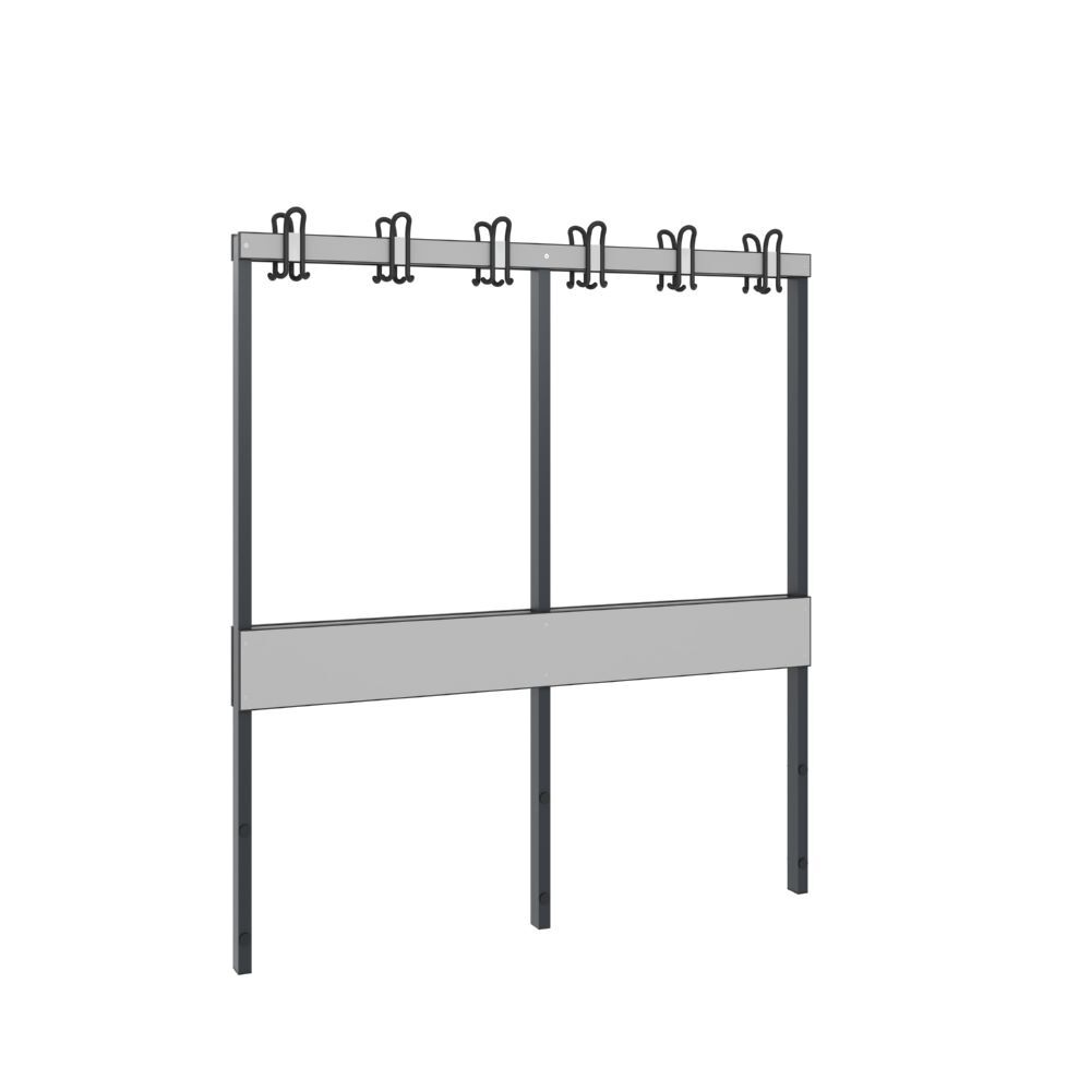 C+P Garderobenbank für Feuchtraum schwarzgrau HPL grau 1500 x 750 x 1650 mm Produktbild C+P Garderobenbank für Feuchtraum schwarzgrau HPL grau 1500 x 750 x 1650 mm