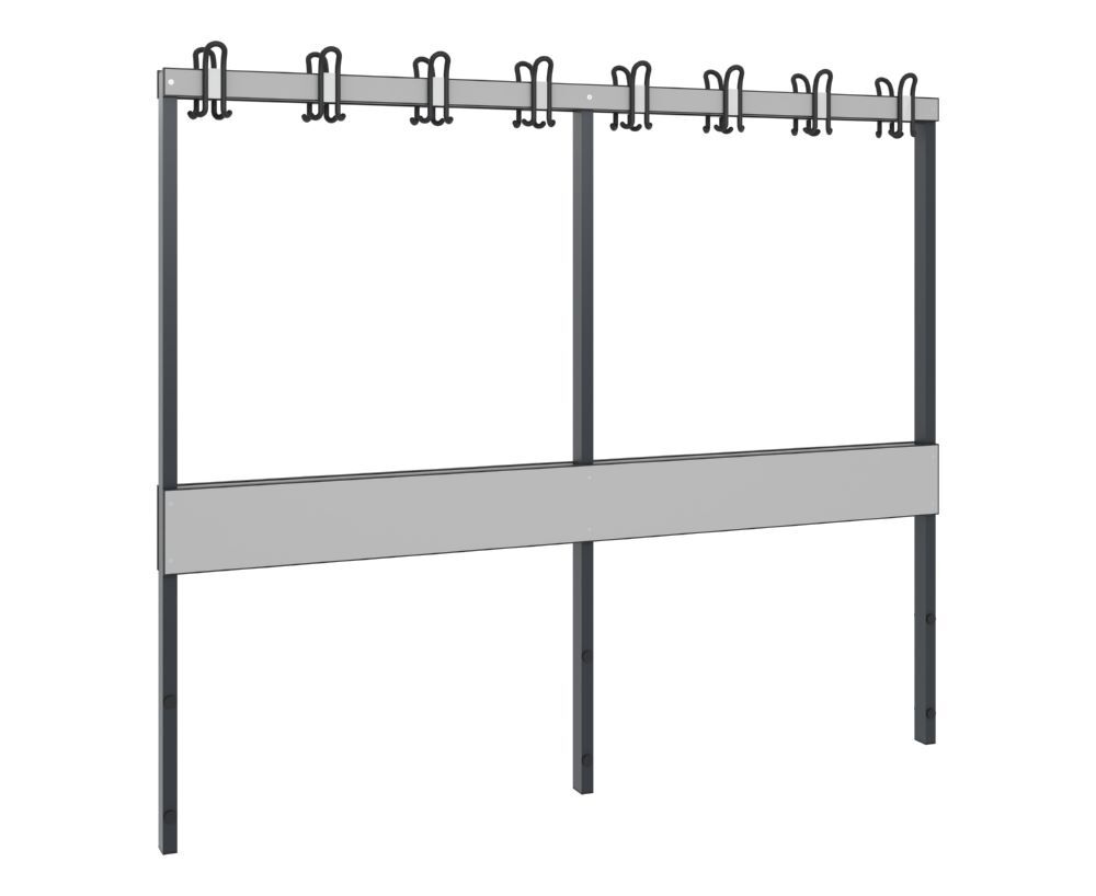 C+P Garderobenbank für Feuchtraum schwarzgrau HPL grau 1960 x 750 x 1650 mm Produktbild C+P Garderobenbank für Feuchtraum schwarzgrau HPL grau 1960 x 750 x 1650 mm