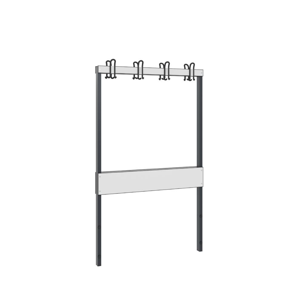 C+P Garderobenbank 2 seitig für Feuchtraum schwarzgrau weiß 1000 x 1650 mm Produktbild C+P Garderobenbank 2 seitig für Feuchtraum schwarzgrau weiß 1000 x 1650 mm