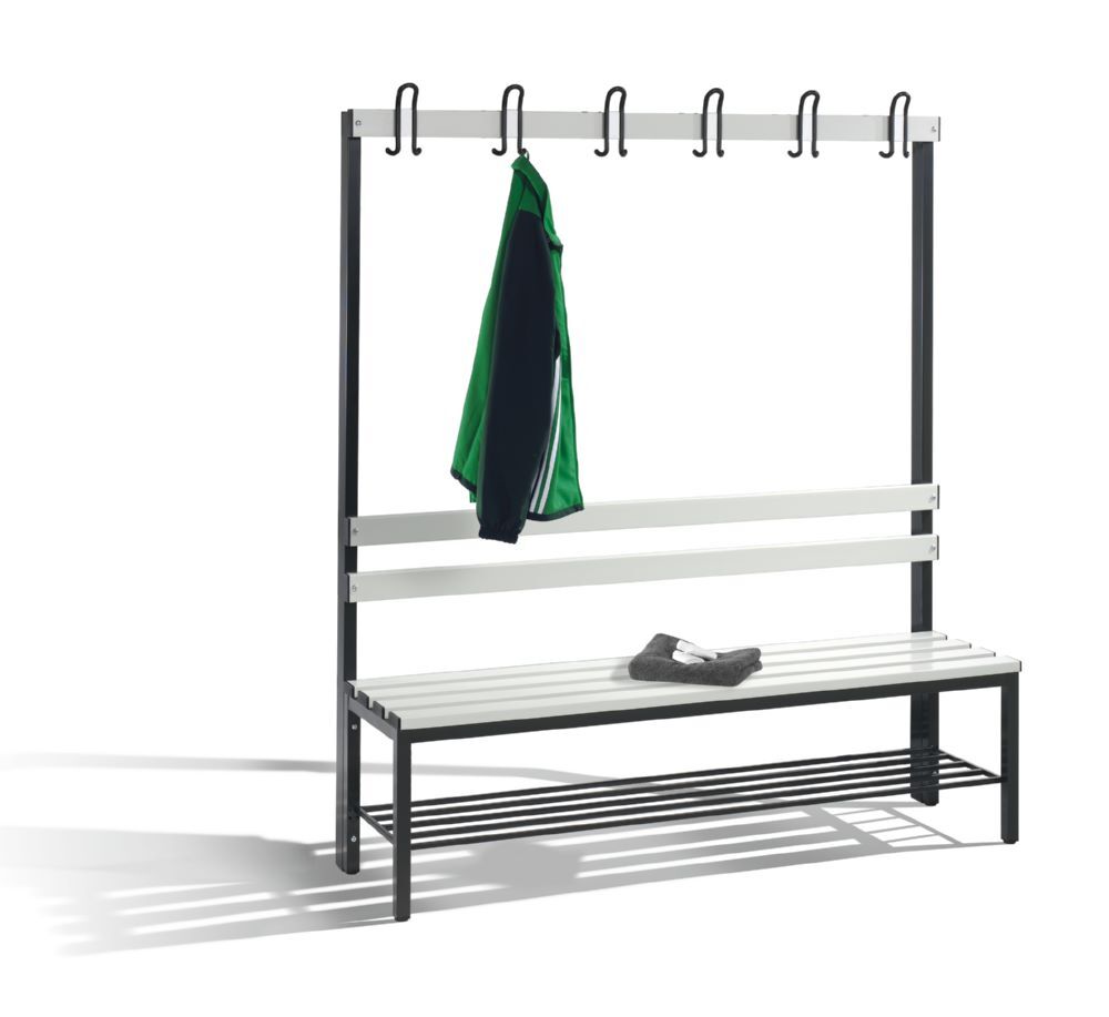 C+P Garderobenbank 1 seitig Sitzfläche lichtgrau 1500 x 400 x 1650 mm Produktbild C+P Garderobenbank 1 seitig Sitzfläche lichtgrau 1500 x 400 x 1650 mm bild 2