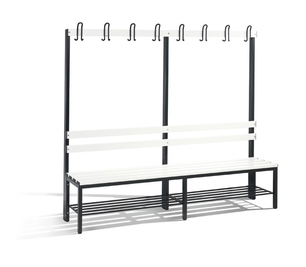 C+P Garderobenbank Traglast 750 kg schwarzgrau reinweiß B 1960 mm Produktbild C+P Garderobenbank Traglast 750 kg schwarzgrau reinweiß B 1960 mm
