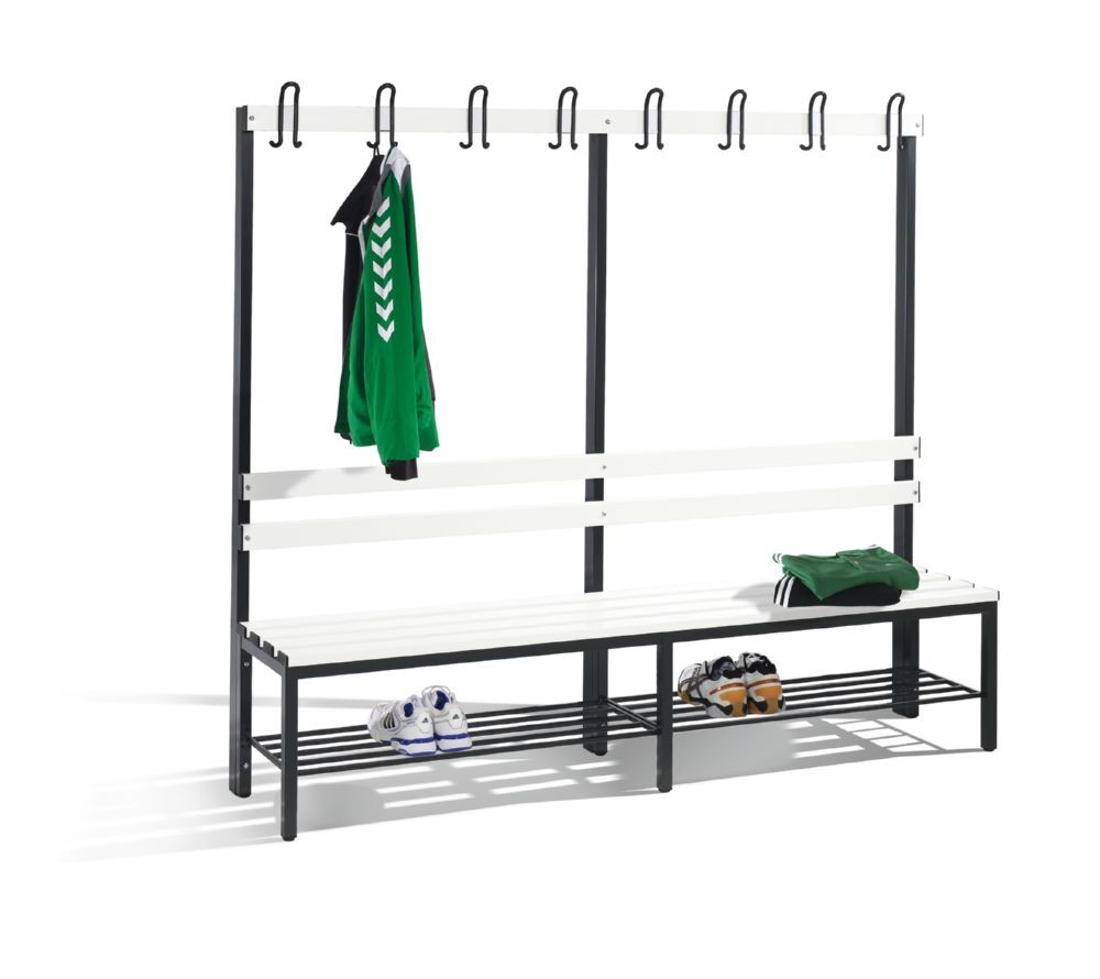 C+P Garderobenbank Traglast 750 kg schwarzgrau reinweiß B 1960 mm Produktbild C+P Garderobenbank Traglast 750 kg schwarzgrau reinweiß B 1960 mm bild 2