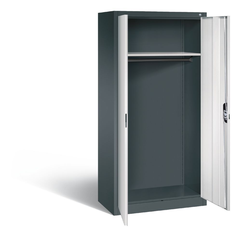 C+P Garderobenschrank Acurado mit Doppeltür hellgrau 930 x 500 x 1950 mm Produktbild C+P Garderobenschrank Acurado mit Doppeltür hellgrau 930 x 500 x 1950 mm