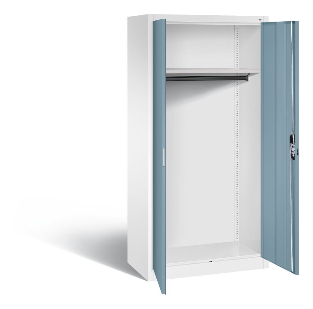 C+P Garderobenschrank Acurado 1 Ablageboden weiß horizontblau 930 x 500 x 1950 mm Produktbild C+P Garderobenschrank Acurado 1 Ablageboden weiß horizontblau 930 x 500 x 1950 mm bild 1