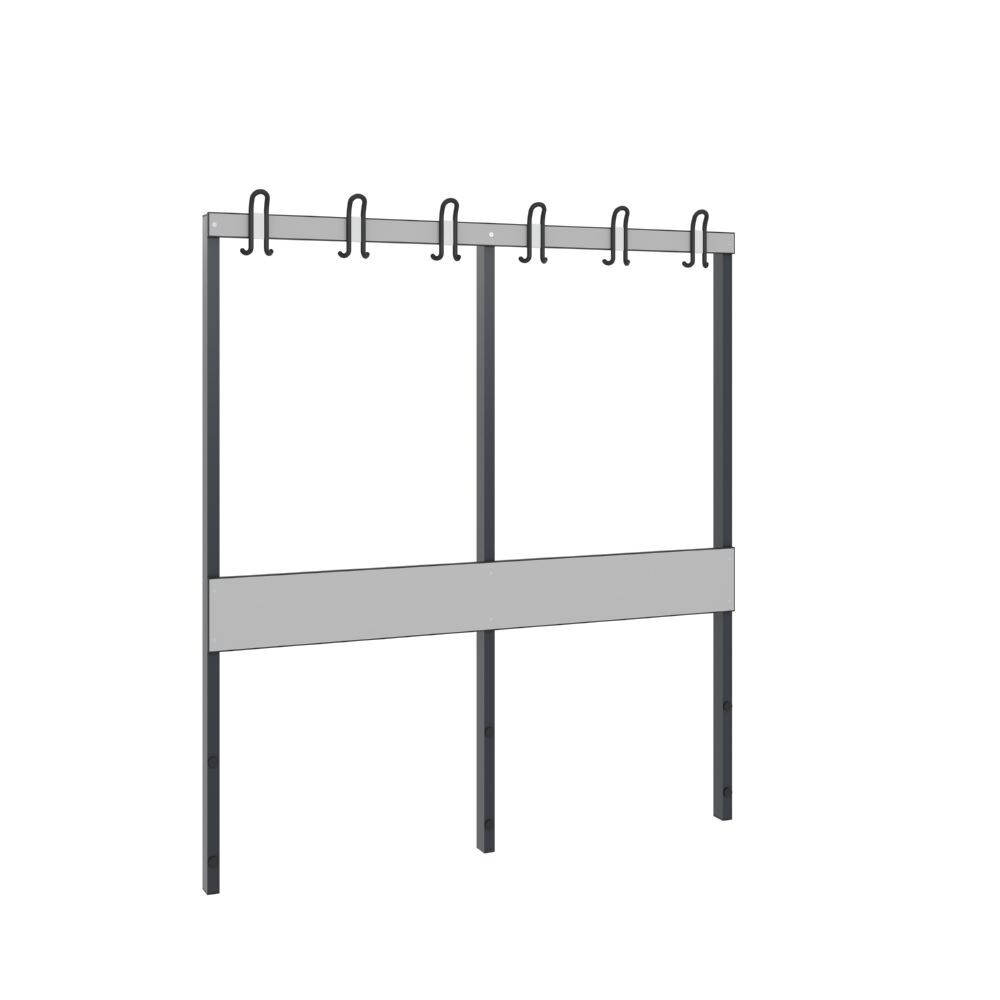 C+P Garderobenteil für Umkleidebank schwarzgrau grau 1500 x 1650 mm Produktbild C+P Garderobenteil für Umkleidebank schwarzgrau grau 1500 x 1650 mm
