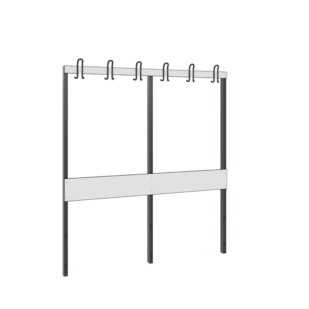 C+P Garderobenteil für Umkleidebank schwarzgrau weiß 1500 x 1650 mm Produktbild C+P Garderobenteil für Umkleidebank schwarzgrau weiß 1500 x 1650 mm