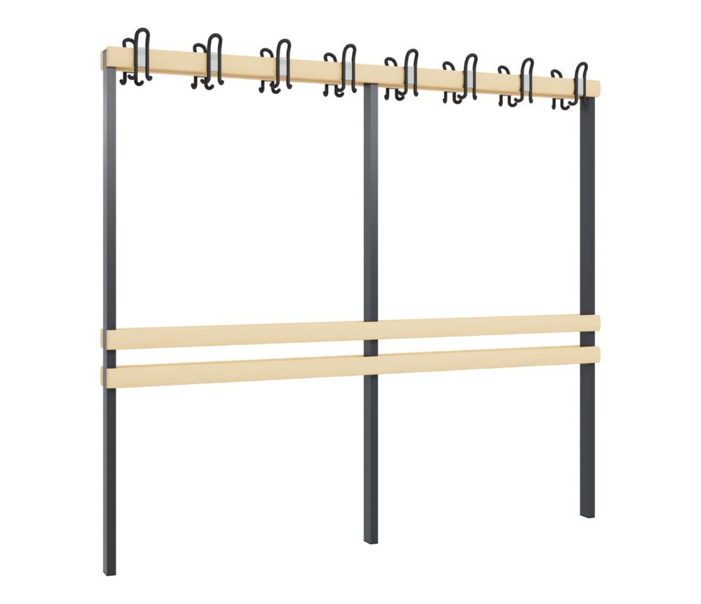 C+P Garderobenteil Basic als Zwischenelement schwarzgrau 1960 x 750 x 1650 mm Produktbild C+P Garderobenteil Basic als Zwischenelement schwarzgrau 1960 x 750 x 1650 mm