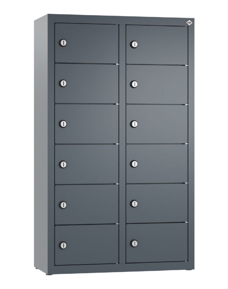 C+P Kleingefachschrank 12 schmale Fächer anthrazit 460 x 200 x 770 mm Produktbild C+P Kleingefachschrank 12 schmale Fächer anthrazit 460 x 200 x 770 mm