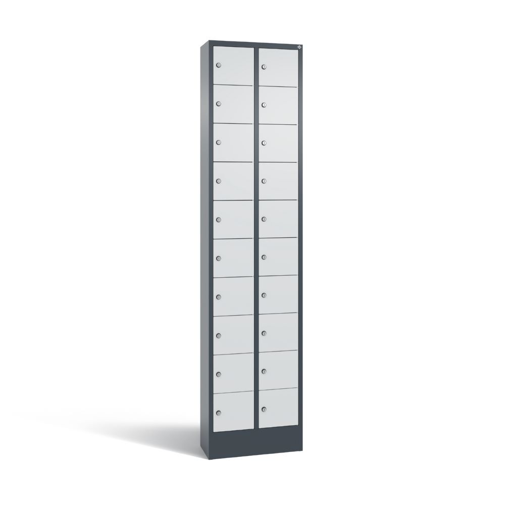 C+P Kleingefachschrank 20 Fächer 1950 x 460 x 200 mm anthrazit lichtgrau Produktbild C+P Kleingefachschrank 20 Fächer 1950 x 460 x 200 mm anthrazit lichtgrau