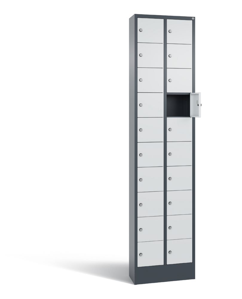 C+P Kleingefachschrank 20 Fächer 1950 x 460 x 200 mm anthrazit lichtgrau Produktbild C+P Kleingefachschrank 20 Fächer 1950 x 460 x 200 mm anthrazit lichtgrau bild 2