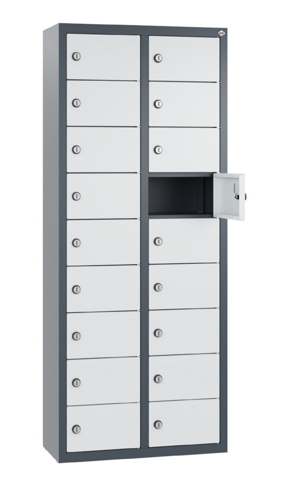 C+P Kleingefachschrank 18 Fächer 1130 x 460 x 200 mm anthrazit lichtgrau Produktbild C+P Kleingefachschrank 18 Fächer 1130 x 460 x 200 mm anthrazit lichtgrau bild 2