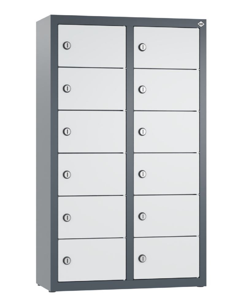 C+P Kleingefachschrank 12 schmale Fächer anthrazit lichtgrau 460 x 200 x 770 mm Produktbild C+P Kleingefachschrank 12 schmale Fächer anthrazit lichtgrau 460 x 200 x 770 mm