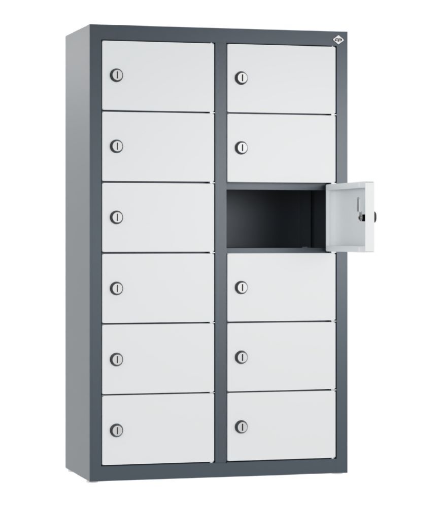 C+P Kleingefachschrank 12 schmale Fächer anthrazit lichtgrau 460 x 200 x 770 mm Produktbild C+P Kleingefachschrank 12 schmale Fächer anthrazit lichtgrau 460 x 200 x 770 mm bild 2