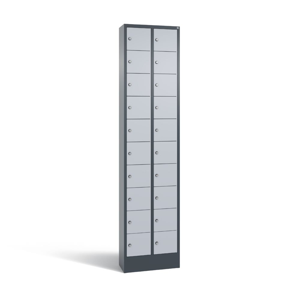 C+P Kleingefachschrank 20 Fächer 1950 x 460 x 200 mm anthrazit weißaluminium Produktbild C+P Kleingefachschrank 20 Fächer 1950 x 460 x 200 mm anthrazit weißaluminium
