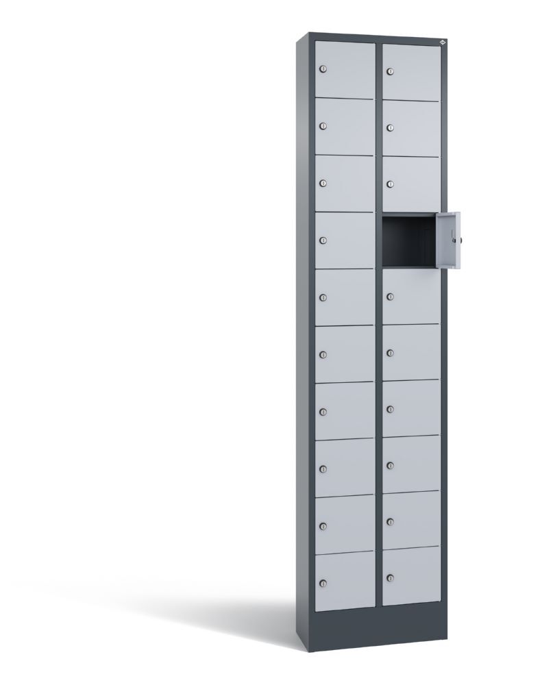 C+P Kleingefachschrank 20 Fächer 1950 x 460 x 200 mm anthrazit weißaluminium Produktbild C+P Kleingefachschrank 20 Fächer 1950 x 460 x 200 mm anthrazit weißaluminium bild 2