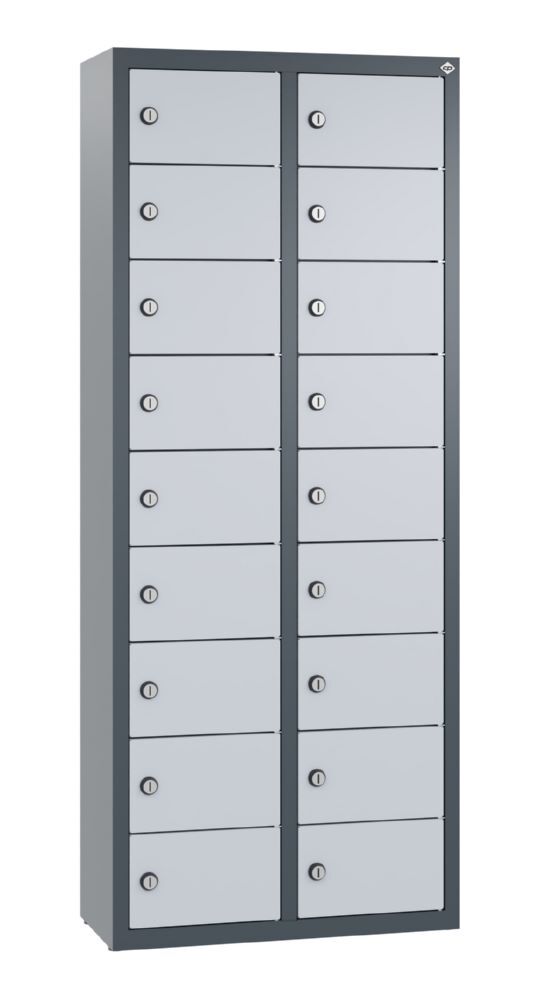 C+P Kleingefachschrank 18 Fächer 1130 x 460 x 200 mm anthrazit weißaluminium Produktbild C+P Kleingefachschrank 18 Fächer 1130 x 460 x 200 mm anthrazit weißaluminium