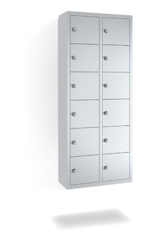 C+P Kleingefachschrank 12 schmale Fächer in lichtgrau 460 x 200 x 1130 mm Produktbild C+P Kleingefachschrank 12 schmale Fächer in lichtgrau 460 x 200 x 1130 mm