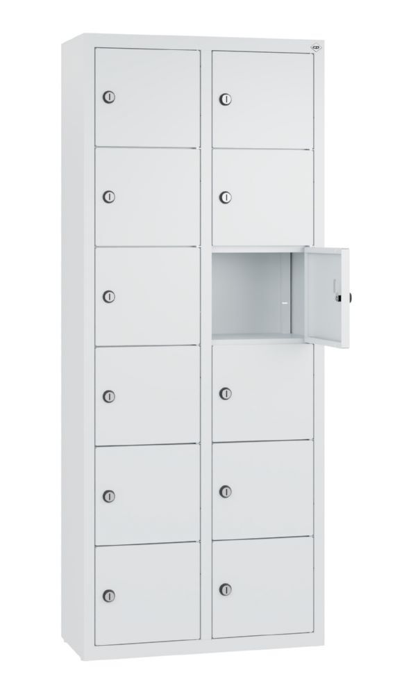 C+P Kleingefachschrank 12 schmale Fächer in lichtgrau 460 x 200 x 1130 mm Produktbild C+P Kleingefachschrank 12 schmale Fächer in lichtgrau 460 x 200 x 1130 mm bild 2