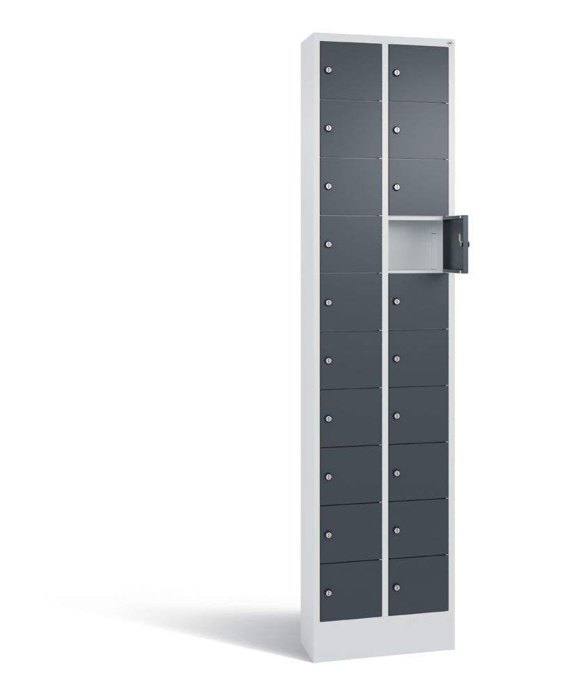 C+P Kleingefachschrank 20 Fächer 1950 x 460 x 200 mm lichtgrau anthrazit Produktbild C+P Kleingefachschrank 20 Fächer 1950 x 460 x 200 mm lichtgrau anthrazit bild 2
