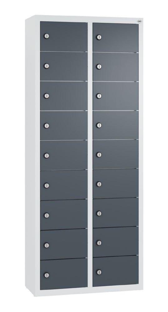 C+P Kleingefachschrank 18 Fächer 1130 x 460 x 200 mm lichtgrau anthrazit Produktbild C+P Kleingefachschrank 18 Fächer 1130 x 460 x 200 mm lichtgrau anthrazit