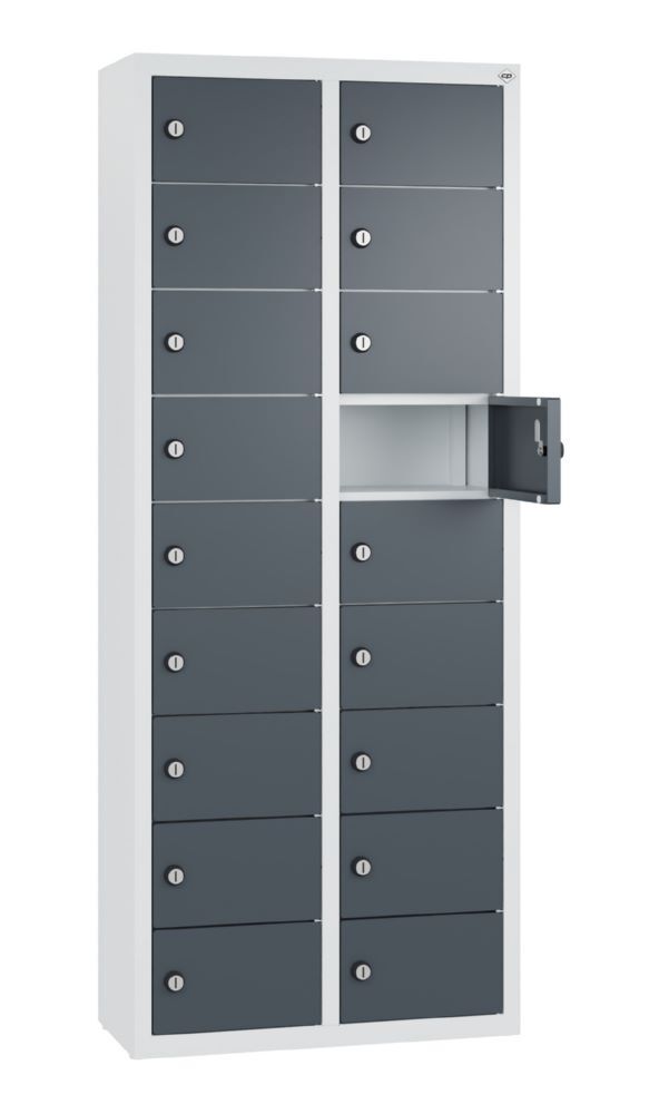 C+P Kleingefachschrank 18 Fächer 1130 x 460 x 200 mm lichtgrau anthrazit Produktbild C+P Kleingefachschrank 18 Fächer 1130 x 460 x 200 mm lichtgrau anthrazit bild 2