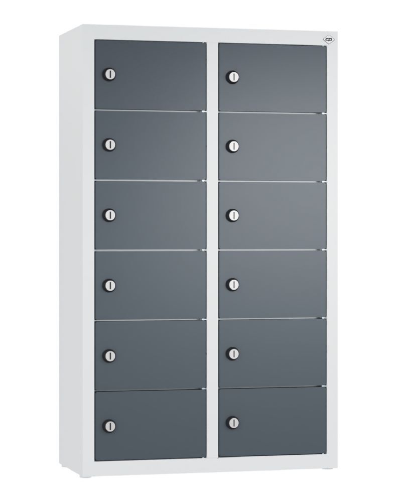 C+P Kleingefachschrank 12 kleine Fächer anthrazit grau 460 x 200 x 770 mm Produktbild C+P Kleingefachschrank 12 kleine Fächer anthrazit grau 460 x 200 x 770 mm