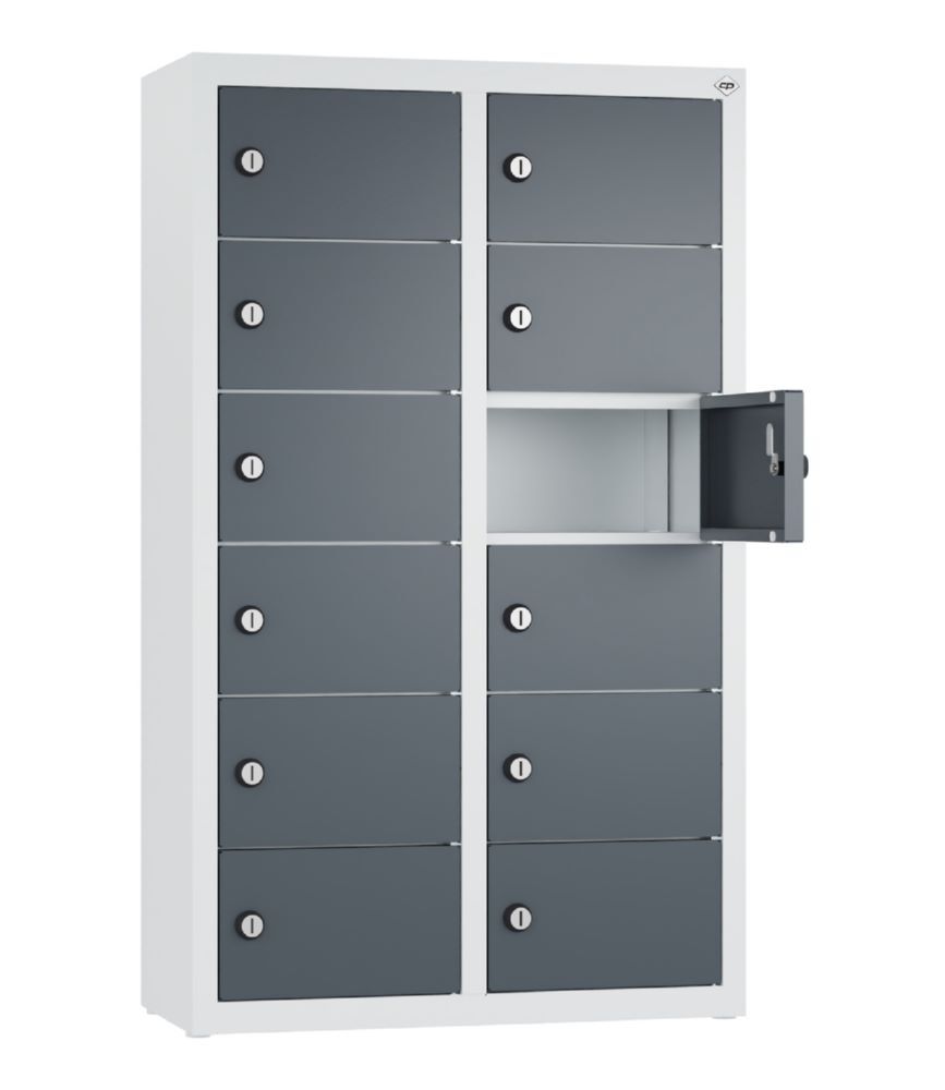 C+P Kleingefachschrank 12 kleine Fächer anthrazit grau 460 x 200 x 770 mm Produktbild C+P Kleingefachschrank 12 kleine Fächer anthrazit grau 460 x 200 x 770 mm bild 2