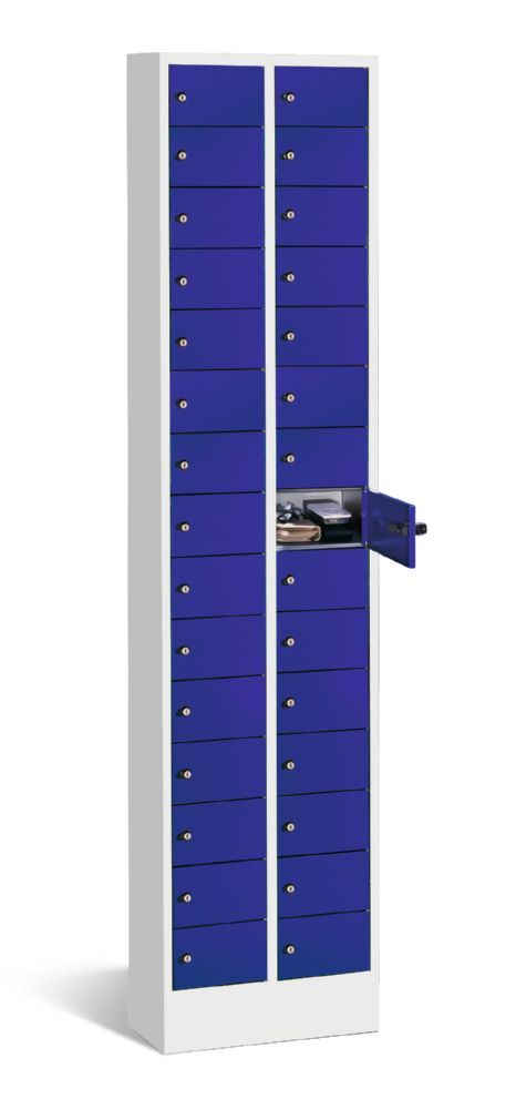 C+P Kleingefachschrank 30 Fächer 1950 x 460 x 200 mm lichtgrau enzianblau Produktbild C+P Kleingefachschrank 30 Fächer 1950 x 460 x 200 mm lichtgrau enzianblau bild 2
