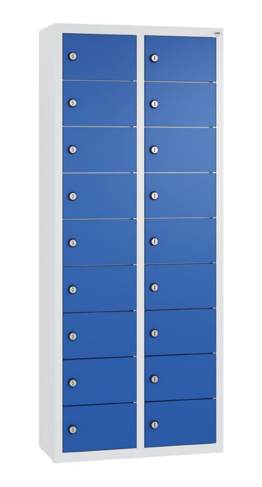 C+P Kleingefachschrank 18 Fächer 1130 x 460 x 200 mm lichtgrau enzianblau Produktbild C+P Kleingefachschrank 18 Fächer 1130 x 460 x 200 mm lichtgrau enzianblau