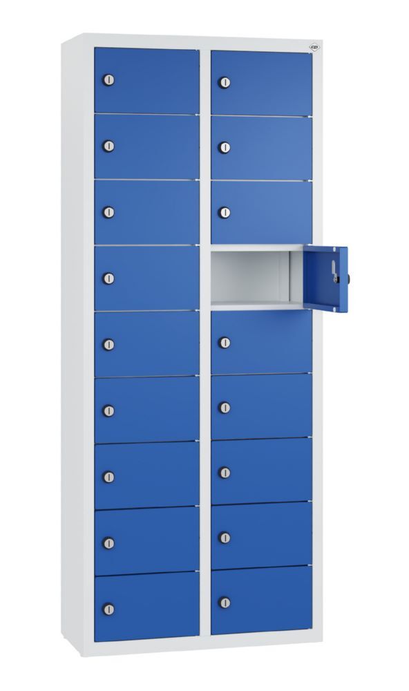 C+P Kleingefachschrank 18 Fächer 1130 x 460 x 200 mm lichtgrau enzianblau Produktbild C+P Kleingefachschrank 18 Fächer 1130 x 460 x 200 mm lichtgrau enzianblau bild 2