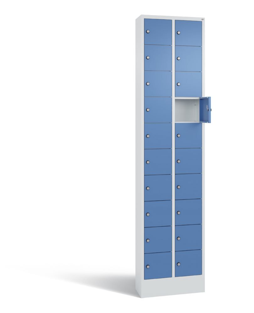 C+P Kleingefachschrank 20 Fächer 1950 x 460 x 200 mm lichtgrau fernblau Produktbild C+P Kleingefachschrank 20 Fächer 1950 x 460 x 200 mm lichtgrau fernblau bild 2