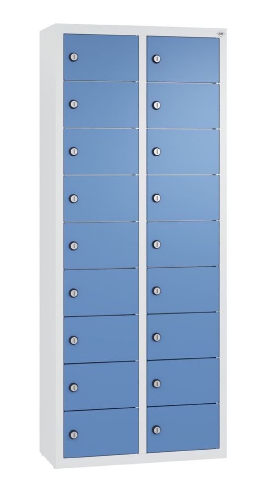 C+P Kleingefachschrank 18 Fächer 1130 x 460 x 200 mm lichtgrau fernblau Produktbild C+P Kleingefachschrank 18 Fächer 1130 x 460 x 200 mm lichtgrau fernblau