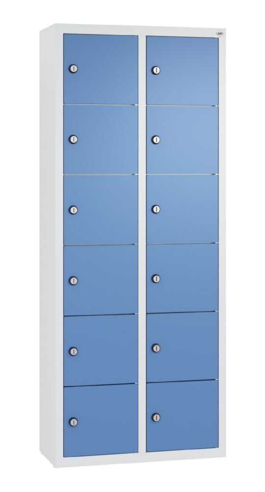 C+P Kleingefachschrank 12 schmale Fächer grau fernblau 460 x 200 x 1130 mm Produktbild C+P Kleingefachschrank 12 schmale Fächer grau fernblau 460 x 200 x 1130 mm