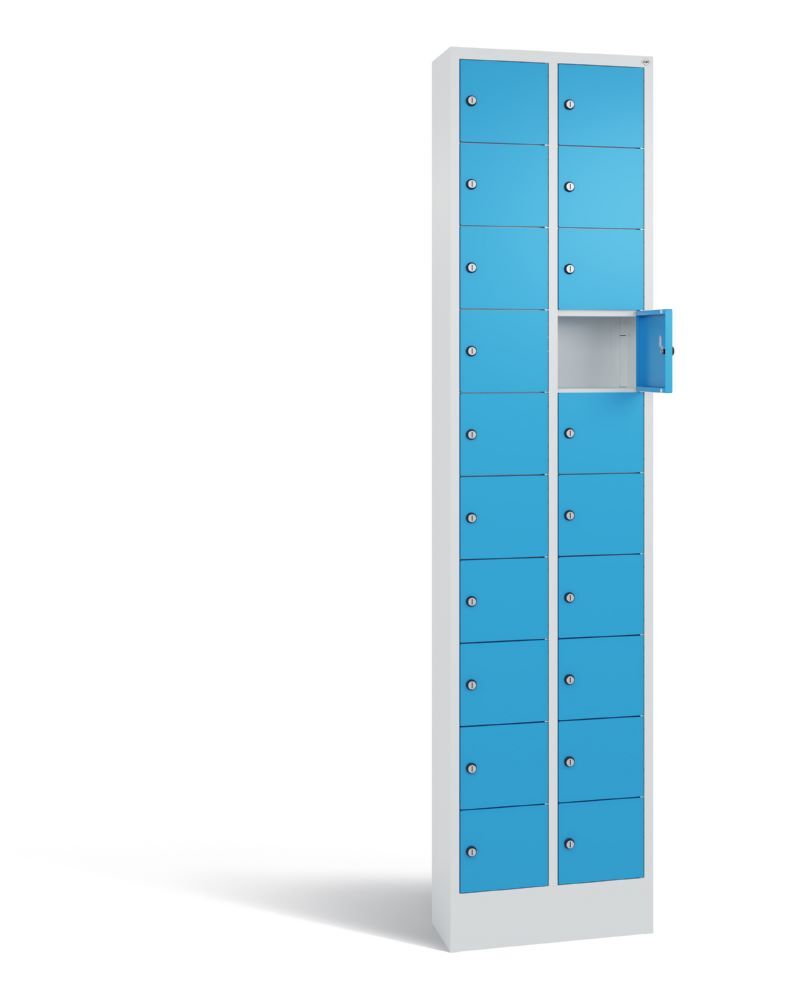 C+P Kleingefachschrank 20 Fächer 1950 x 460 x 200 mm lichtgrau lichtblau Produktbild C+P Kleingefachschrank 20 Fächer 1950 x 460 x 200 mm lichtgrau lichtblau bild 2