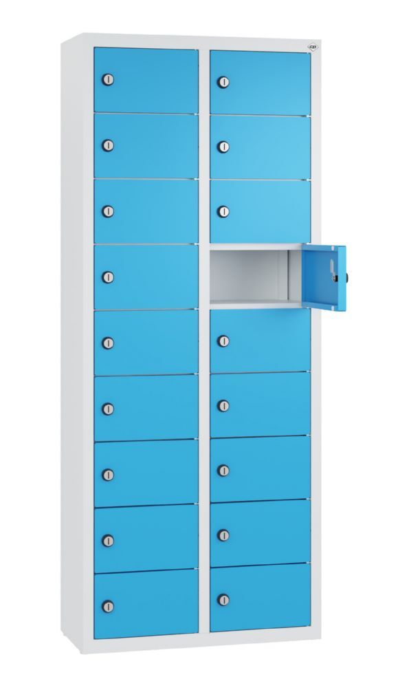 C+P Kleingefachschrank 18 Fächer 1130 x 460 x 200 mm lichtgrau lichtblau Produktbild C+P Kleingefachschrank 18 Fächer 1130 x 460 x 200 mm lichtgrau lichtblau bild 2