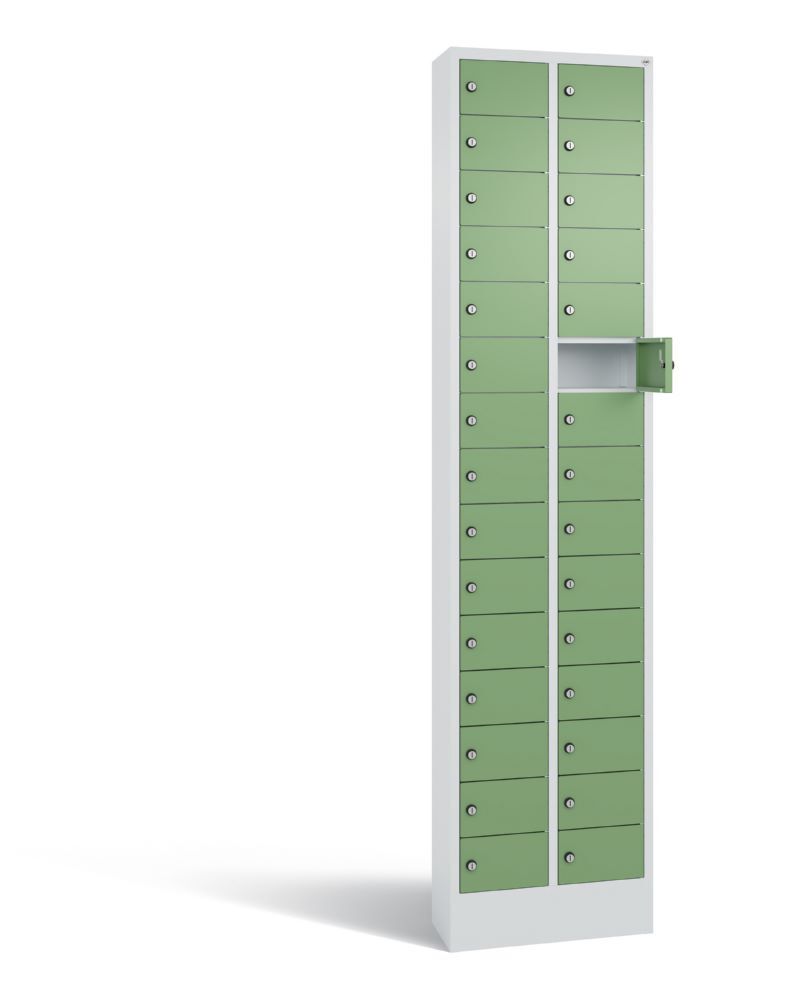 C+P Kleingefachschrank Serie 8170 30 Fächer 1950 x 460 x 200 mm lichtgrau resedagrün Produktbild C+P Kleingefachschrank Serie 8170 30 Fächer 1950 x 460 x 200 mm lichtgrau resedagrün bild 2
