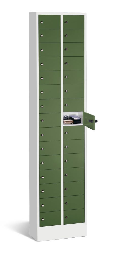 C+P Kleingefachschrank Serie 8170 30 Fächer 1950 x 460 x 200 mm lichtgrau resedagrün Produktbild C+P Kleingefachschrank Serie 8170 30 Fächer 1950 x 460 x 200 mm lichtgrau resedagrün bild 3