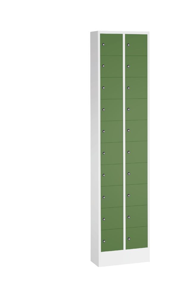 C+P Kleingefachschrank 20 Fächer 1950 x 460 x 200 mm lichtgrau resedagrün Produktbild C+P Kleingefachschrank 20 Fächer 1950 x 460 x 200 mm lichtgrau resedagrün